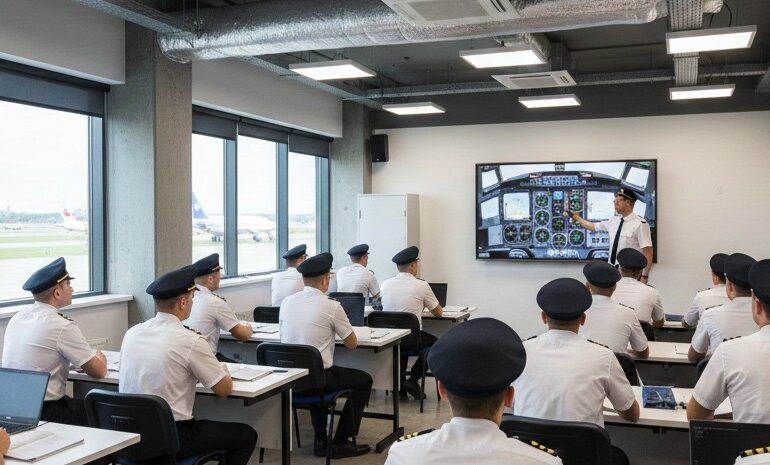 students attending class of pilot traing by retro aviation in kannur, kerala